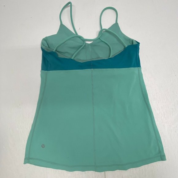 Lululemon Strappy Tank Top Yoga Athletic Built-In Bra Blue Women’s Size 10 - Picture 8 of 8